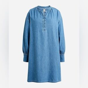 J Crew Indigo Button-Up Shift Dress, NEW